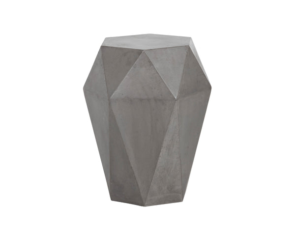 Sunpan Constance Geometric Concrete End Table – Urban Industrial Design for Indoor & Covered Outdoor Spaces