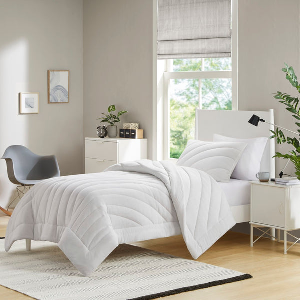 English Elm 2 Piece Jersey Knit Quilted Comforter Set Hypoallergenic Soft Twin Bedding B035P319897