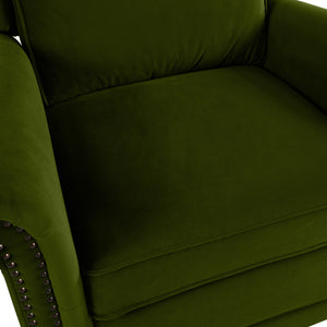 English Elm Christopher Knight Home® - 360° Swivel Recliner Plush Velvet Manual Rocker with Infinite Recline Support for Living Room Comfort Green N763P202666E