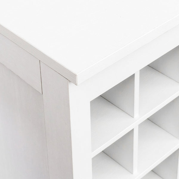 English Elm White Modular 32 Bottle Wine Rack Cabinet Compact Tower for Dining or Home Bar W331P195806