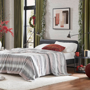 JLA Home Madison Park - Faux ultra-soft reversible faux fur blanket with faux mink reverse, machine washable, OEKO-TEX safe Blush/Grey MP51-8535