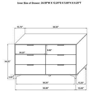 English Elm James White Queen Bedroom Set with Leatherette Bed Gold Hardware and Storage B062S01575