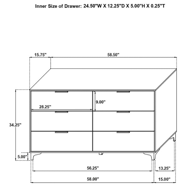 English Elm James White Queen Bedroom Set with Leatherette Bed Gold Hardware and Storage B062S01575