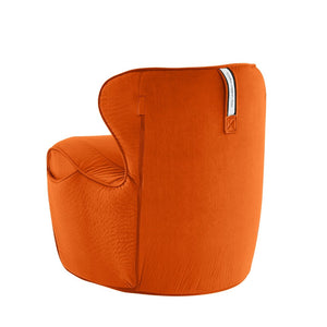 English Elm Ergonomic Floor Chair Velvet Upholstered Lumbar Support Seat for Reading Nook or Lounge Orange W1097P462004