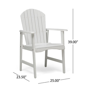 English Elm Christopher Knight Home® - Outdoor Acacia Wood Adirondack Dining Chairs Set of 2 — Weather-Resistant Patio Armchairs with Rustic Charm and Comfort White 64844.00WHI