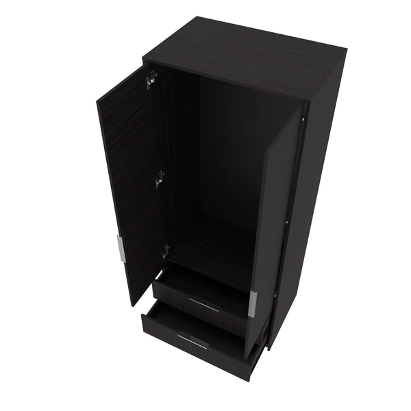 English Elm Trappe Black Armoire Cabinet for Bedroom & Office — Stylish Engineered Wood, Durable, Organized Storage B092S00297
