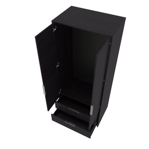 English Elm Trappe Armoire Black - Engineered Wood Wardrobe for Bedrooms, Offices, Walk-In Closets, Durable Stylish Storage B092S00297