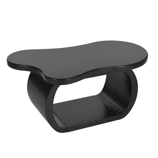 English Elm ON-TREND Cloud Coffee Table with Curved Legs, 1.5" Thick Round-Edge Top, Lightweight Stylish Accent for Living Room Black N721P262567B