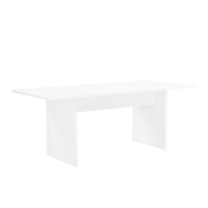 English Elm Ella 79" Dining Table in White – Modern MDF Rectangular 78.7" Table Seats 6-8 with Stable Thick Legs B365P397685