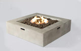 English Elm 12" H Concrete Outdoor Fire Pit Table