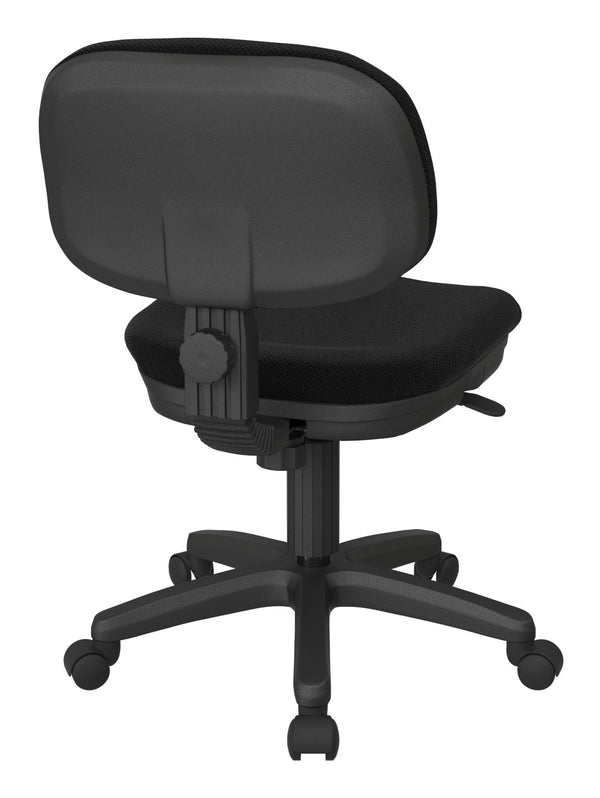 OSP Home Furnishings Basic Task Chair with Pneumatic Height Adjustment and Lumbar Support for Home Office Jet SC117-297