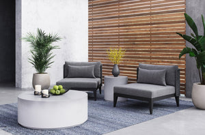 Sunpan Perfetti Contemporary End Table with Unique Ombre Finish in Grey and White for Modern Spaces