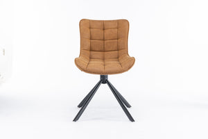 English Elm Mid-Century Modern Swivel Accent Chair Set Of 2 - Stylish, Durable Faux Leather Dining Chairs, Brown T3903P405996