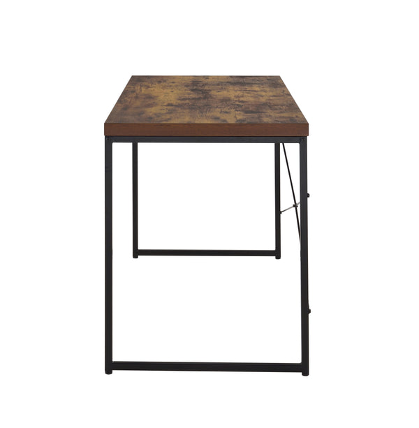 English Elm Bob Weathered Oak Writing Desk with Black Metal U-Legs — 47" Durable Paper Veneer Top, 70 lb Capacity B2726P256366