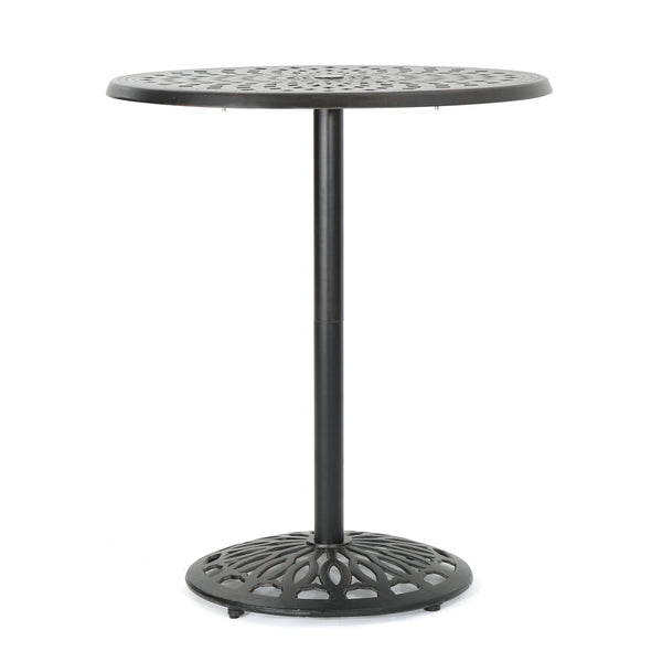 English Elm Christopher Knight Home® - Cast Aluminium 35'' ROUND BAR TABLE Copper Finish Romantic Filigree Outdoor Bistro Height Stable 61072.00