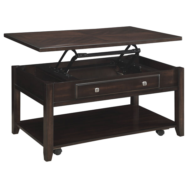 English Elm Narona Walnut Rectangular Lift-Top Coffee Table with Hidden Storage, Timeless Wood Grain Elegance B062P331094