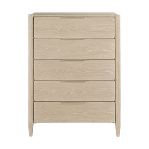 English Elm Modern Oak Veneer Five Drawer Vertical Chest Ceruse Finish Bedroom Storage B011P470022