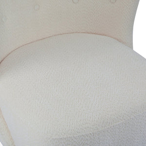 English Elm Christopher Knight Home® - Bella Plush Upholstered Armless Accent Chair with Curved Boucle Design, Birch Wood Legs, Cozy Support Off White 31 L x 27 W x 19 H N776P246078W