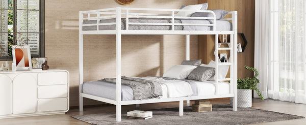 English Elm Twin Xl Solid Pine Loft Bed with Built-in Led Lighting and Storage Shelves W1580S00415