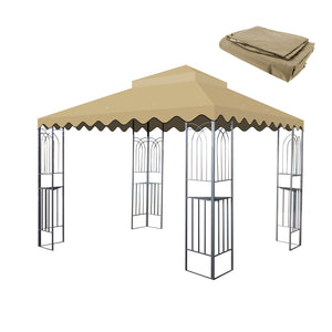 English Elm 10X10 Ft Outdoor Patio Gazebo Canopy Replacement – Stylish Double Tiered Roof Cover With Uv Protection W419P198354