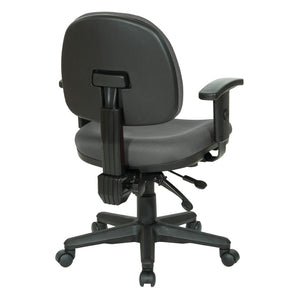 OSP Home Furnishings Sculptured Ergonomic Office Chair with Lumbar Support and Adjustable Arms for Long Days Grey 8180-226