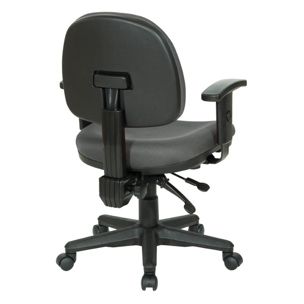 OSP Home Furnishings Sculptured Ergonomic Office Chair with Lumbar Support and Adjustable Arms for Long Days Grey 8180-226