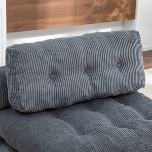 English Elm Folding Floor Sofa Bed Convertible Lounge Chair with Shredded Foam Fill for Bedroom Dark Gray W2200P442794