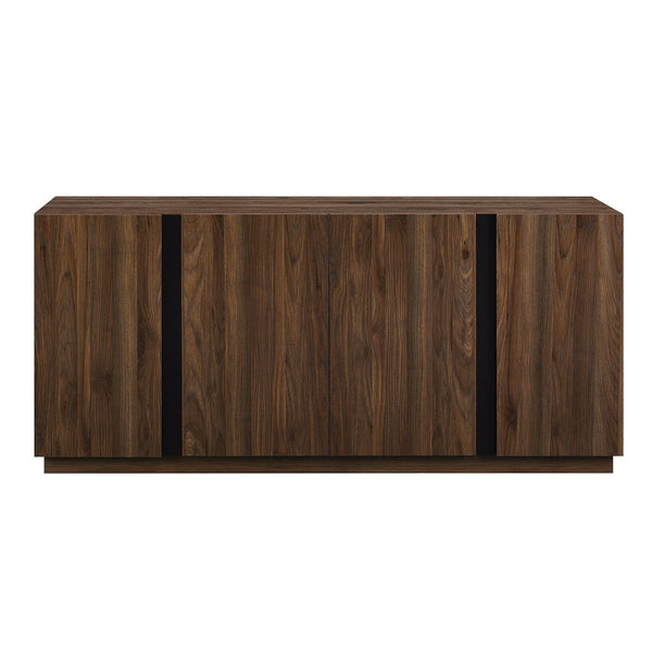 English Elm Walker Edison - Mid-Century 3-Drawer Low TV Stand for TVs up to 80" with Cord Management, Adjustable Shelves, MDF Dark Brown 79 L x 14 W x 6 H B185P169423