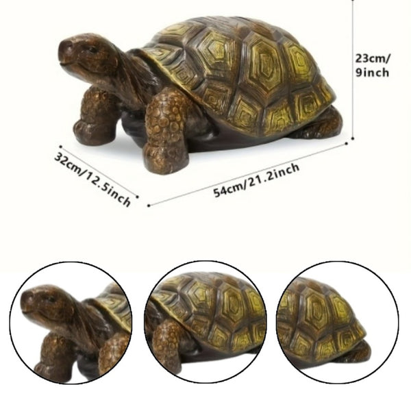 English Elm 21.3" Resin Tortoise Garden Sculpture Lifelike Shell Detail Weatherproof Patio Lawn Decor W5709P460847