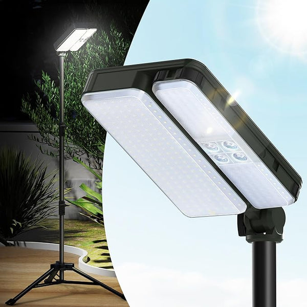 English Elm 10000lm Rechargeable Work Light 15000mAh Telescopic 72" with Detachable Lamp, USB-C & Solar Power W3355P391566