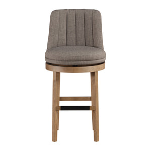 OSP Home Furnishings Rowan - Set of 2 Swivel Barstool Cement/Medium Oak