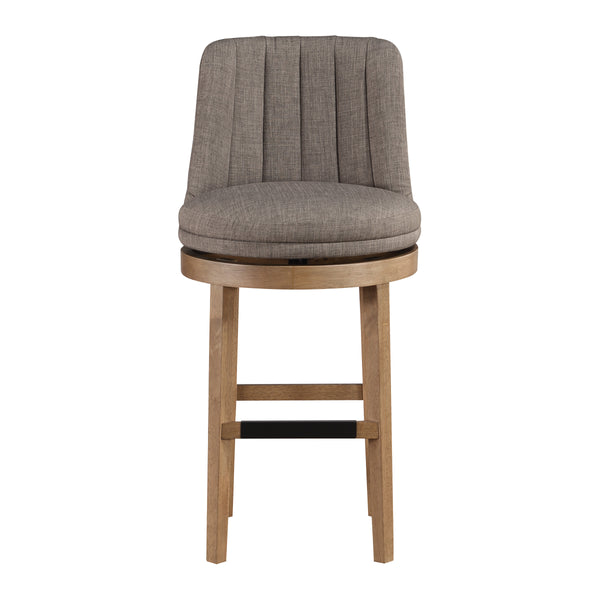 OSP Home Furnishings Rowan - Set of 2 Swivel Barstool Cement/Medium Oak