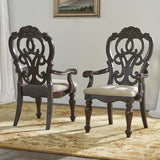 English Elm Steve Silver - Royale - 9 Piece Dining Set (Dining Table, 6 Side Chairs, 2 Arm Chairs) - Brown