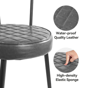 English Elm Dining Chairs Set Of 2 - Mid-Century Modern Armless Design, Water-Resistant Grey Upholstery, Ergonomic Comfort For Dining Room Or Café T3950P394505