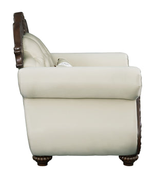 English Elm Pierce Beige Button-Tufted Accent Chair with Floral Trim & Pillow, 25" Seat, Pocket Coil Comfort B2726S00274