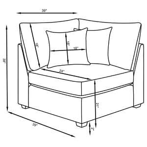 English Elm Lafayette Six Piece Modular Sectional with Feather Down Cushions and Storage Ottoman B062S01446