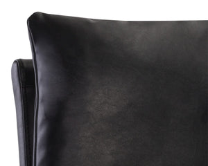 Sunpan PAIGE Counter Stool - Stylish Bravo Black Faux Leather with Antique Brass Legs for Modern Spaces 105944