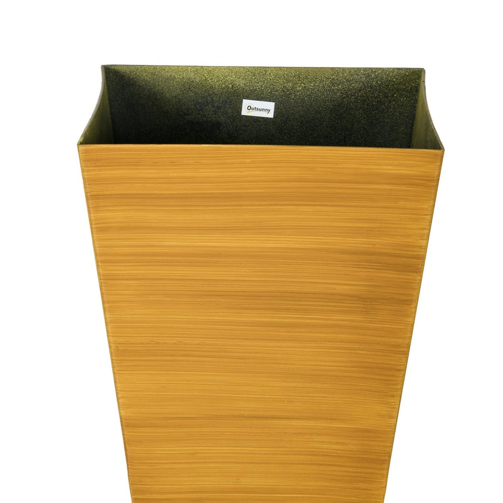 English Elm Outsunny 28" Tall Faux Wood Planters Set Of 3 - Stylish, Durable Flower Pots For Indoor & Outdoor Use W2225P174495-GIGA