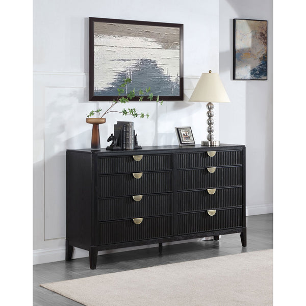 English Elm Mason Black 8-Drawer Dresser – Elegant Storage Solution With Antique Brass Accents For Modern Bedrooms B062P354068