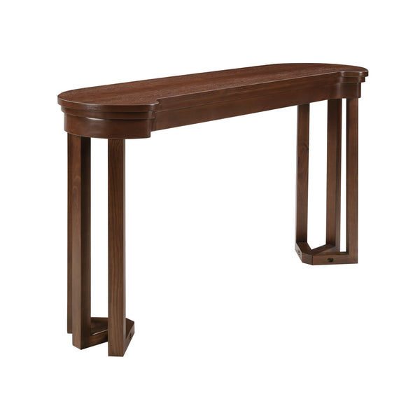 English Elm 4 Piece Bar Table Set with 3 Padded PU Stools, Solid Pine Legs, Oak Veneer Top, Rustic Rivet Accents Cherry W1202P289363