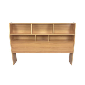 English Elm Bookcase Headboard Full Size Freestanding with Five Storage Cubbies in Warm Beech B107P428570