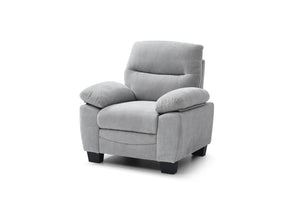 English Elm Summerton Plush Chenille Accent Chair with Removable Back, Coil Spring Seat and Padded Arms Gray 31 L x 36 W x 15 H B078P349527