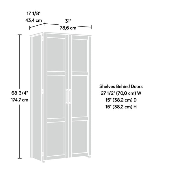 English Elm Storage Cabinet - Versatile Slim Design With Brown Finish For Organized Home & Office Spaces B356P367770-GIGA