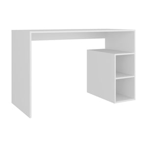 English Elm Benson Writing Desk with Three Open Shelves Wengue Finish Home Office Storage White B097P474291