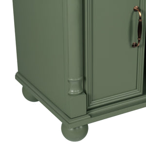 English Elm 35.6" Freestanding Bathroom Vanity with Roman Column Base and Ceramic Integrated Sink W1801S00008