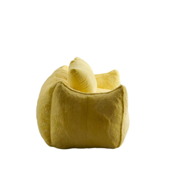 English Elm Giant Ultra Soft Fluffy Loveseat Bean Bag Sofa for Adults, Oversized Shredded Foam Couch with Pillows Yellow W3723P353896