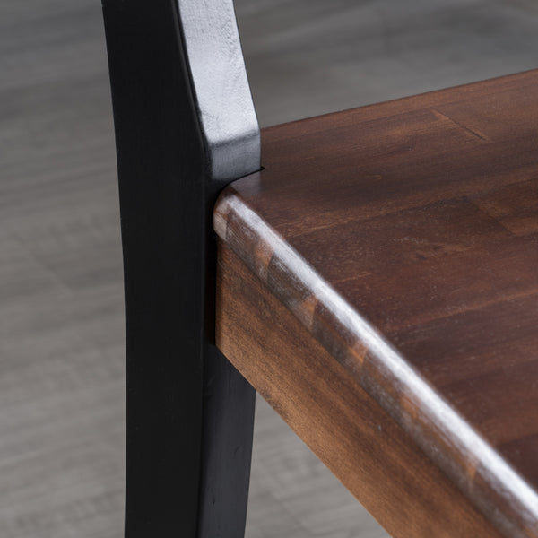 English Elm Christopher Knight Home® - Roshan Farmhouse Acacia Wood Dining Chairs Set Of 2 - Rustic Black & Walnut Finish For Comfort 62888.00BWALN