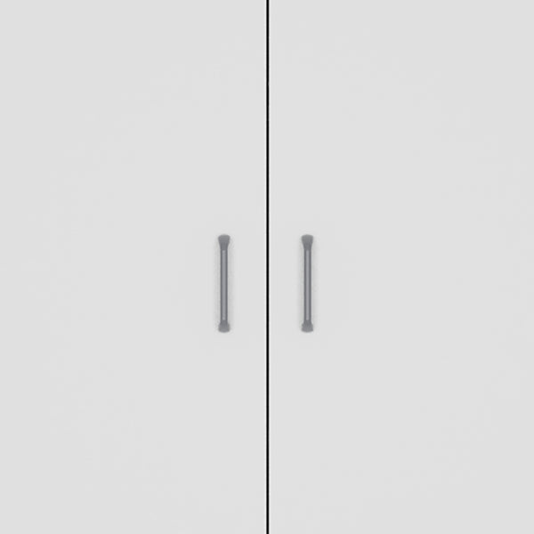 English Elm Albany,Double Pantry Cabinet White 63" High - Particle Board, Five Shelves for Kitchen Garage Storage B128S00131