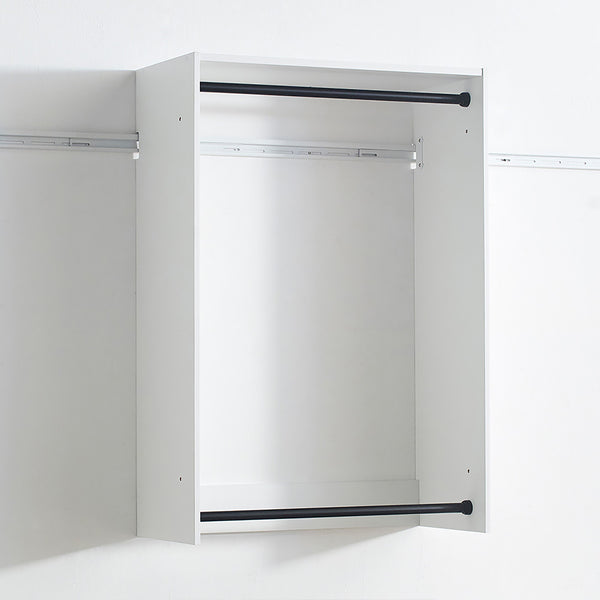 English Elm Devi White Wall Mounted Wood Closet System — Modern Melamine Construction, Ample Storage & Easy Assembly B040P311948