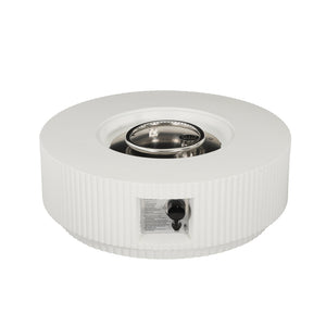 English Elm Christopher Knight Home® - Patio MGO Propane Fire Pit Table with Lid 40,000 BTU Travertine-Style Magnesium Oxide Top, No Assembly White N772P293119W